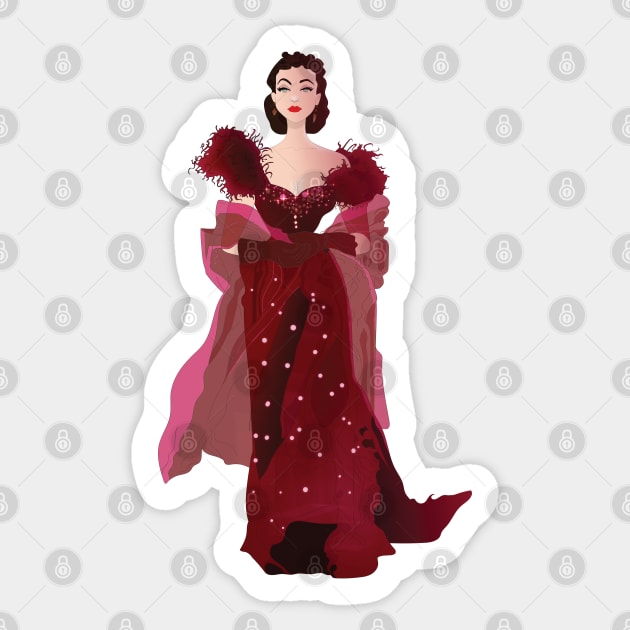 Scarlett O' Hara - Gone with the Wind Sticker by Le petit fennec